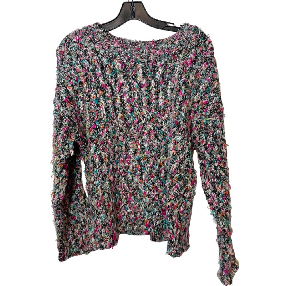525 America Fuzzy Wool Blend Knit Sweater S Womens Multicolor Long Sleeve